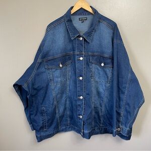 Knit Studio is womens 5X Blue Denim Jacket cotton trucker jacket casual